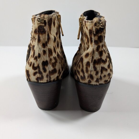 Like NEW Sam Edelman Walden Leopard-Print Cow Hair Booties Size 6 - Picture 6 of 17